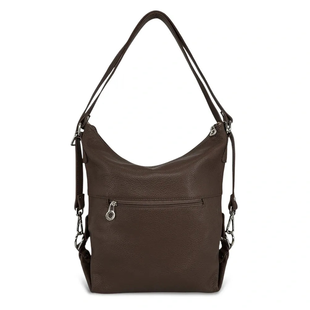 Sac multiposition en cuir grainé RIMINI Chocolat