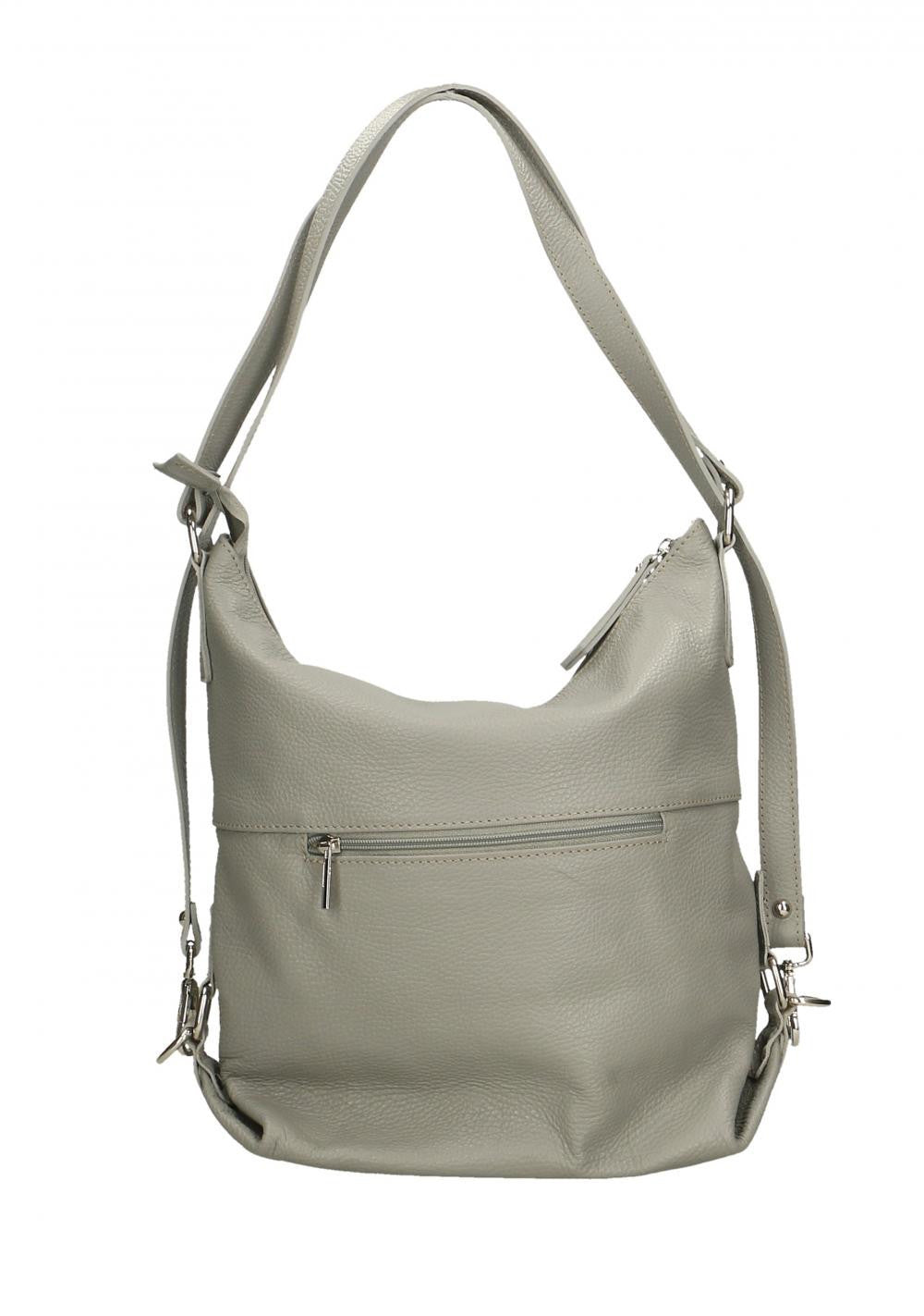 Sac multiposition en cuir grainé RIMINI Gris clair