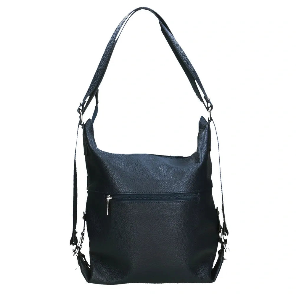 Sac multiposition en cuir grainé RIMINI Bleu marine
