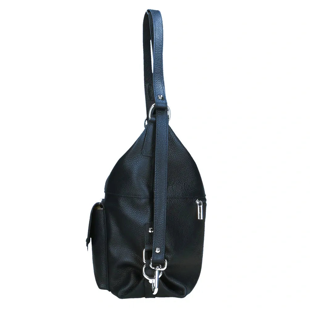 Sac multiposition en cuir grainé RIMINI Bleu marine