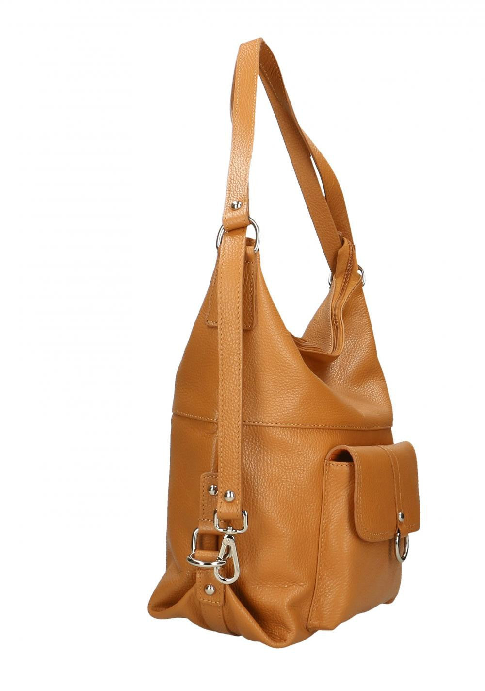 Sac multiposition en cuir grainé RIMINI Cognac