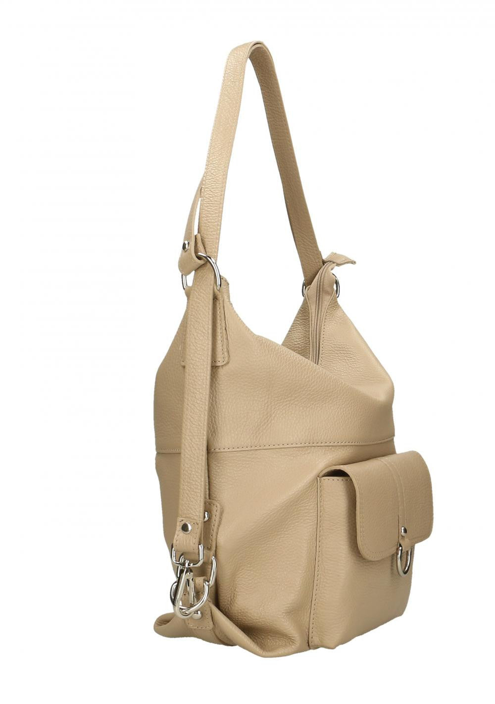 Sac multiposition en cuir grainé RIMINI Taupe