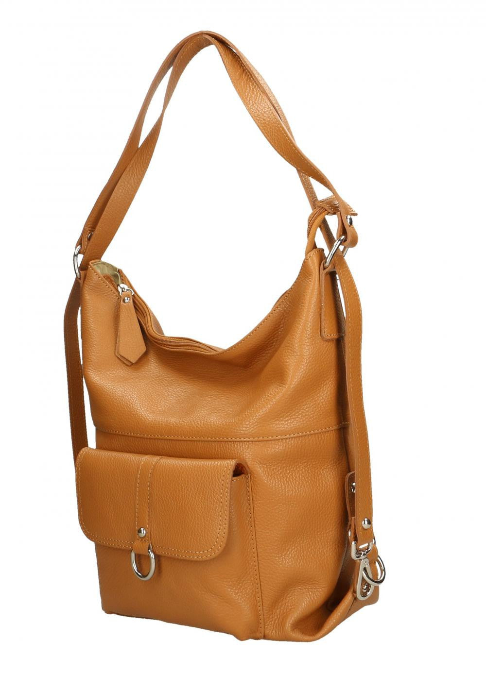 Sac multiposition en cuir grainé RIMINI Cognac
