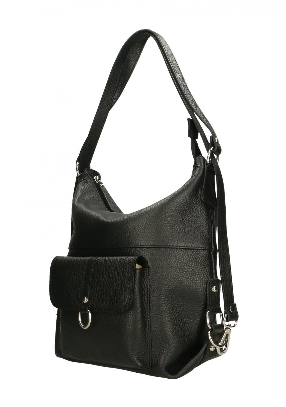 Sac multiposition en cuir grainé RIMINI Noir