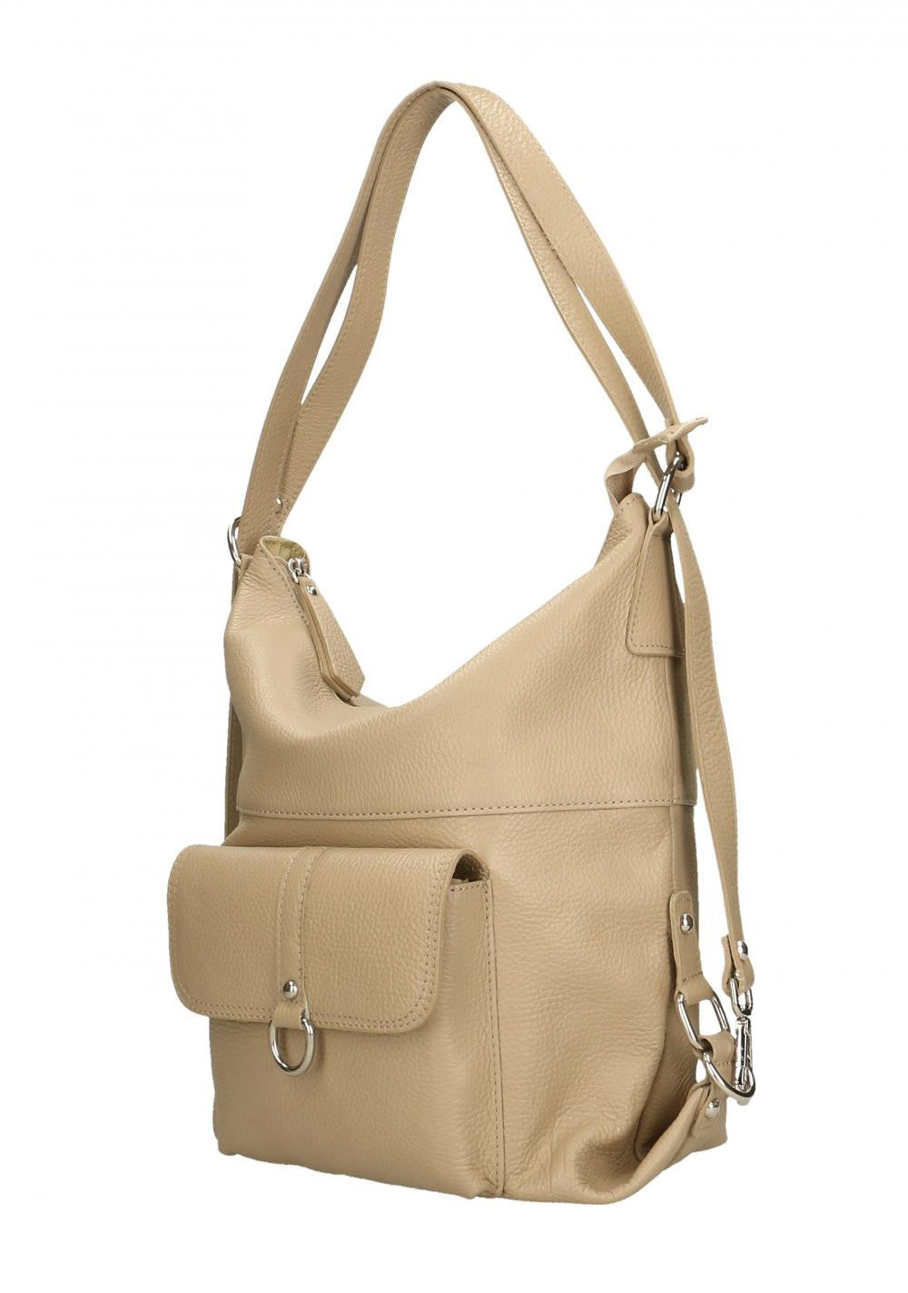 Sac multiposition en cuir grainé RIMINI Taupe