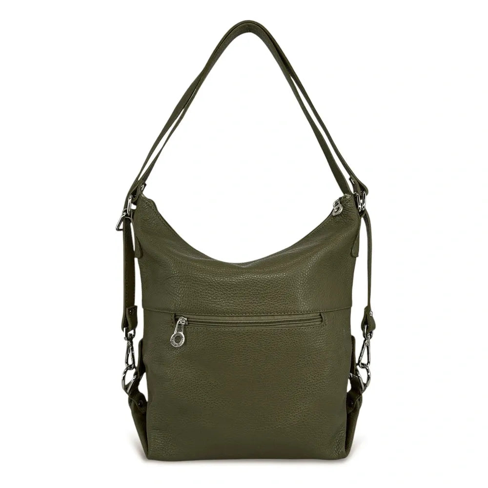 Sac multiposition en cuir grainé RIMINI Kaki