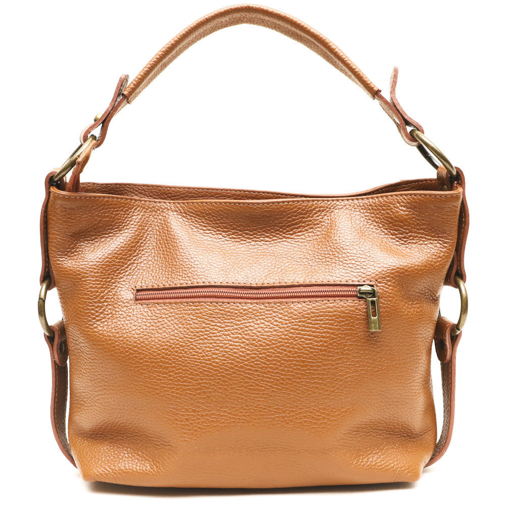 Sac à main en cuir grainé italien SETE B Camel