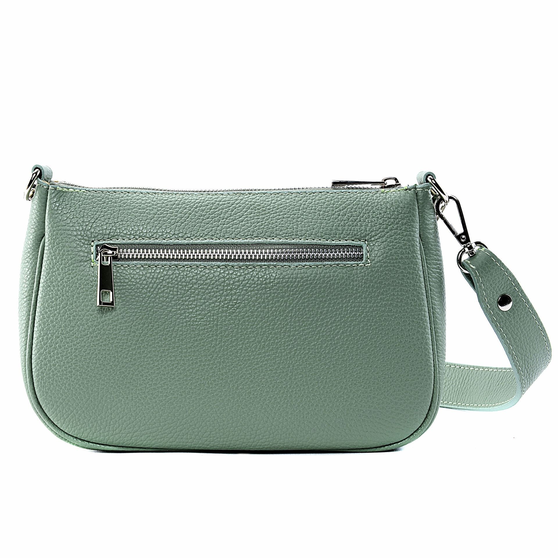 Sac french stick en cuir grainé VICTORIA Vert pastel