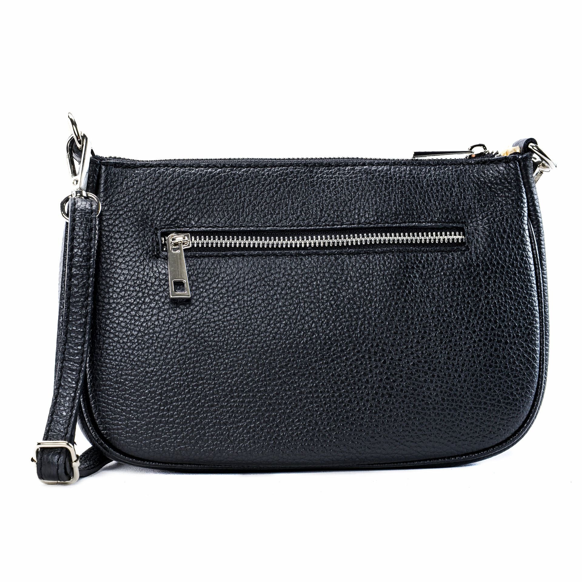 Sac french stick en cuir grainé VICTORIA Noir