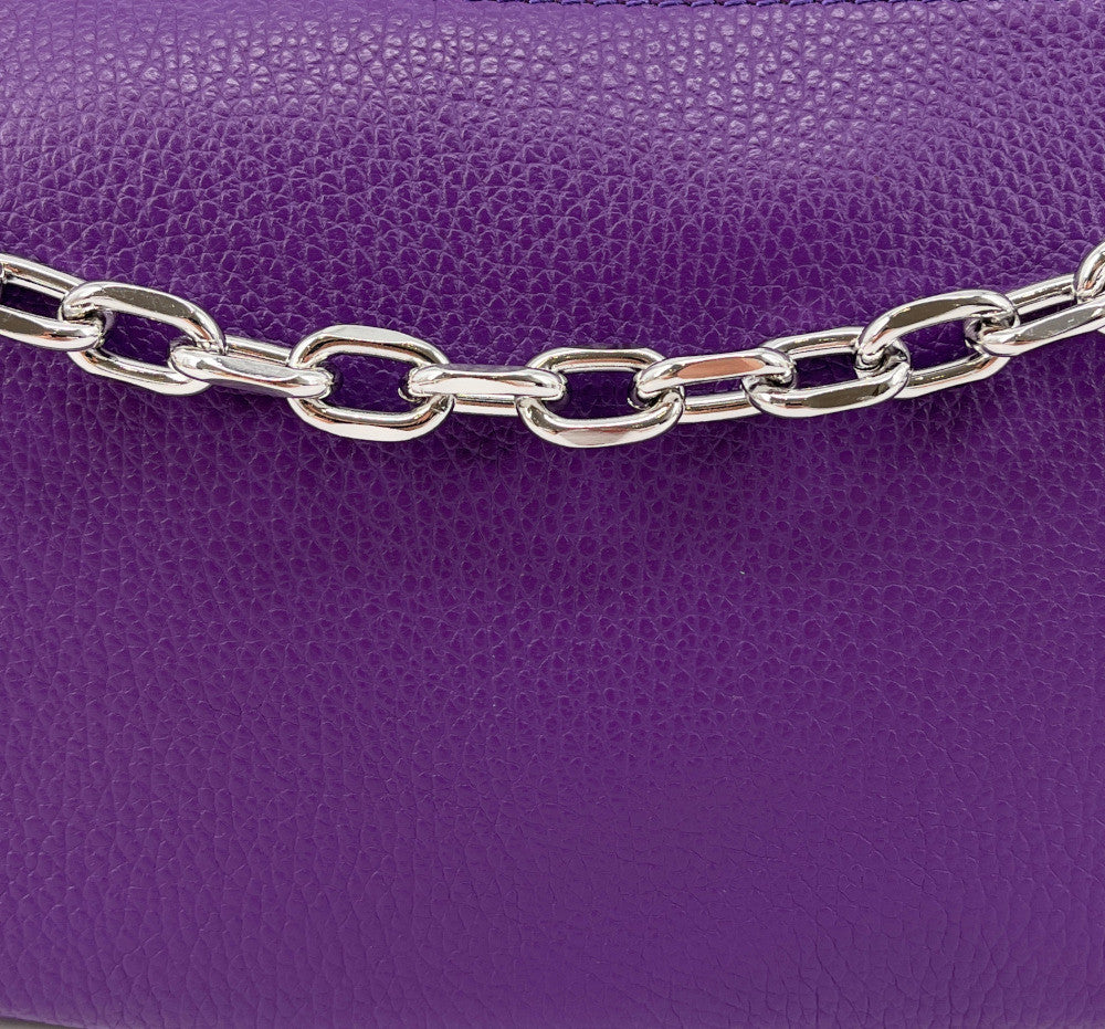 Sac french stick en cuir grainé VICTORIA Violet