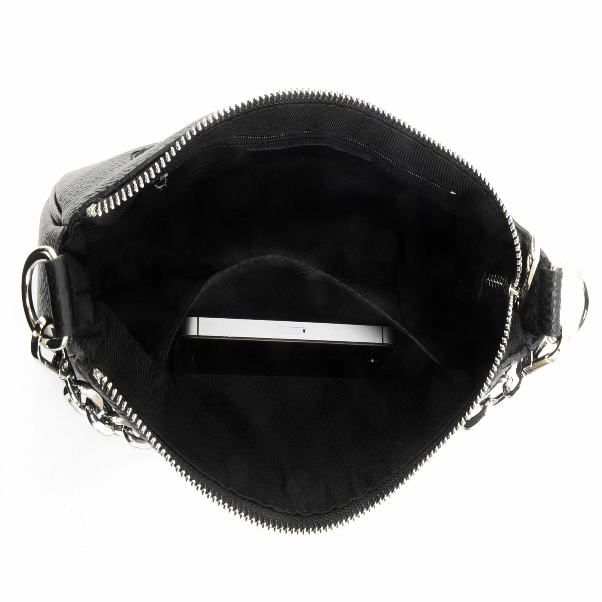 Sac french stick en cuir grainé VICTORIA Noir