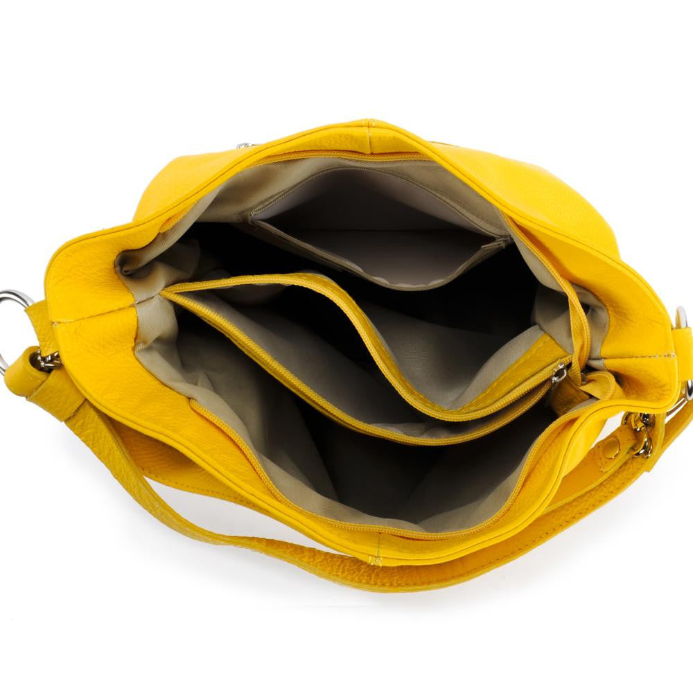Sac à main en cuir grainé KUTA Jaune tournesol