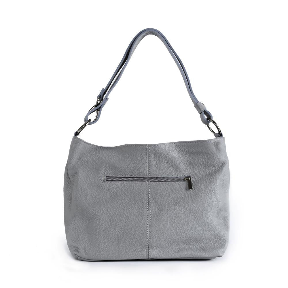 Sac à main en cuir grainé KUTA Gris clair