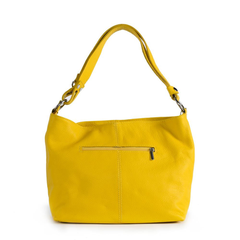 Sac à main en cuir grainé KUTA Jaune tournesol