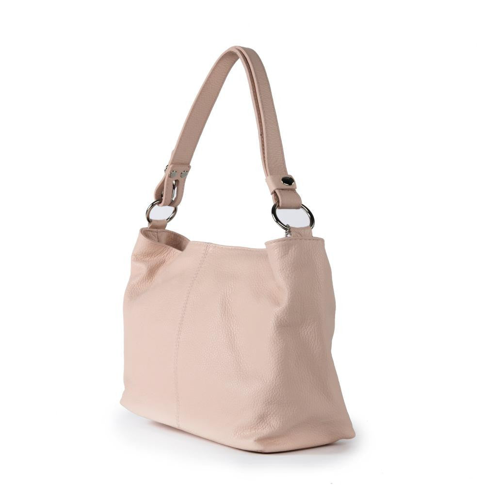 Sac à main en cuir grainé KUTA Rose nude