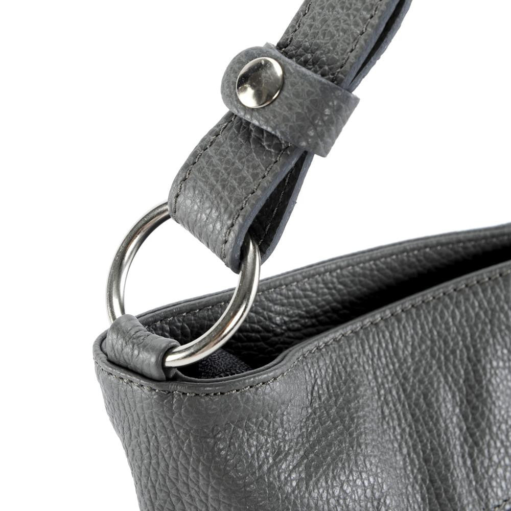 Sac à main en cuir grainé KUTA Gris foncé