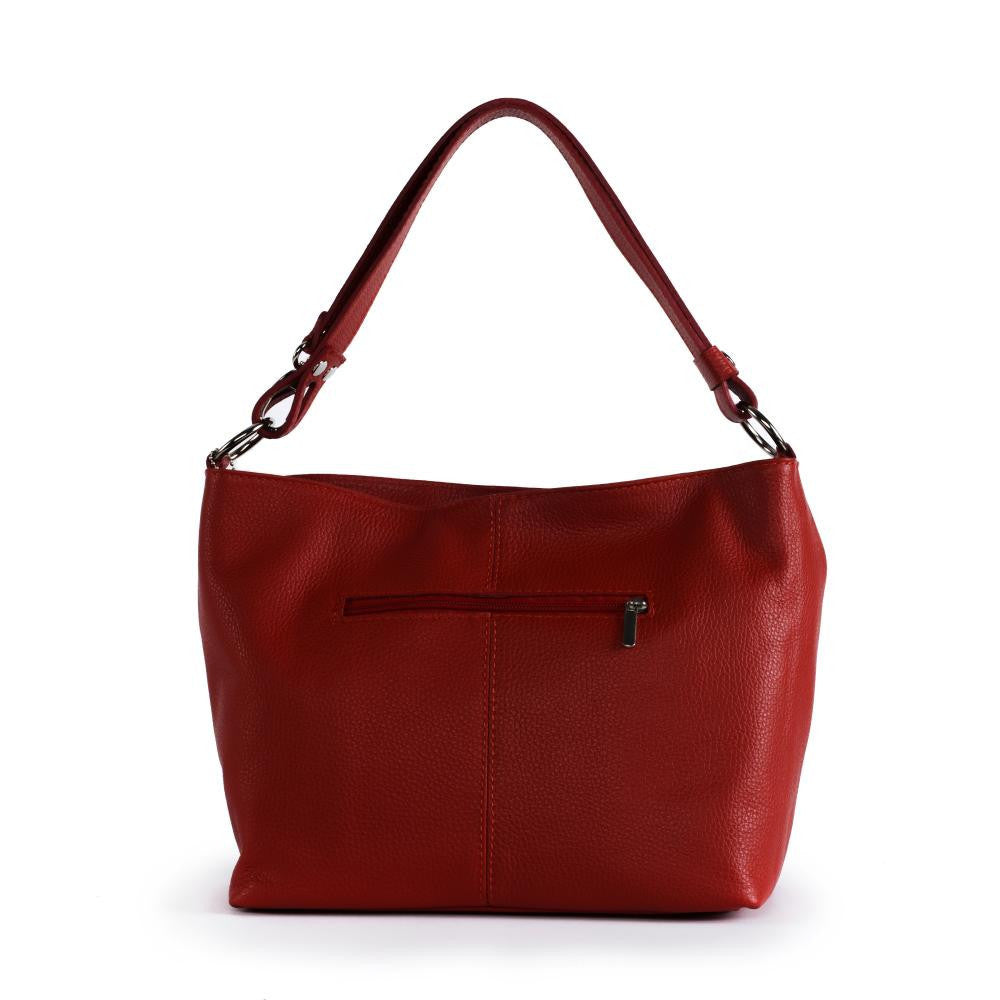 Sac à main en cuir grainé KUTA Rouge garance