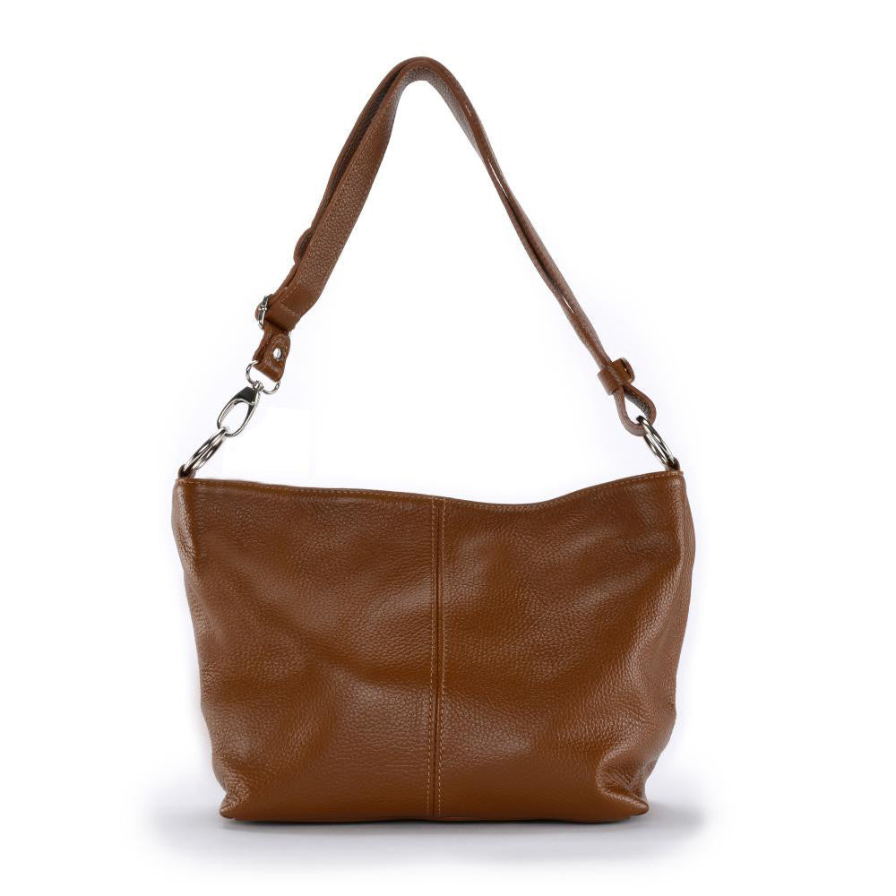 Sac à main en cuir grainé KUTA Camel foncé