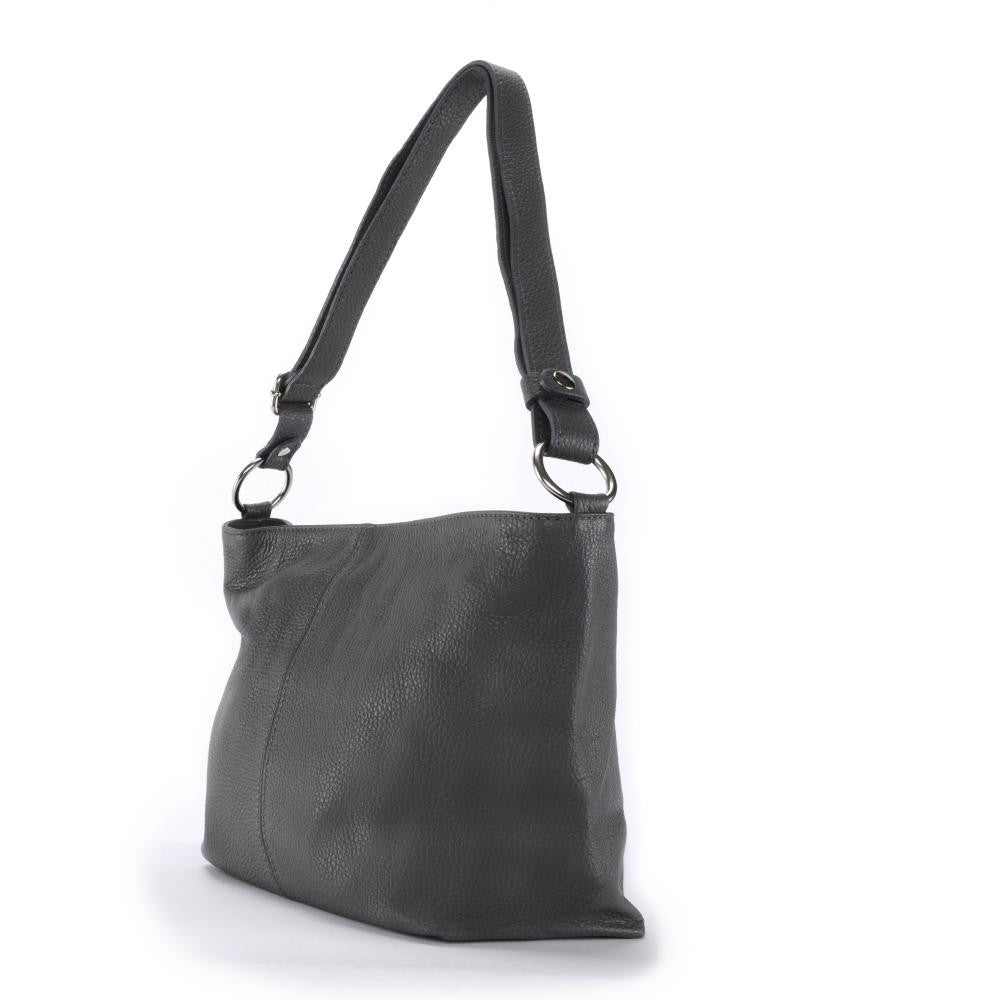 Sac à main en cuir grainé KUTA Gris foncé
