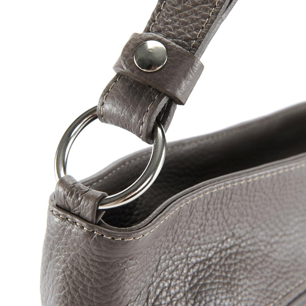 Sac à main en cuir grainé KUTA Taupe foncé