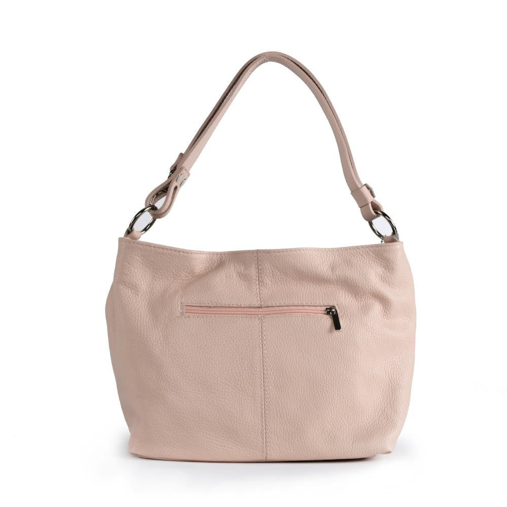 Sac à main en cuir grainé KUTA Rose nude