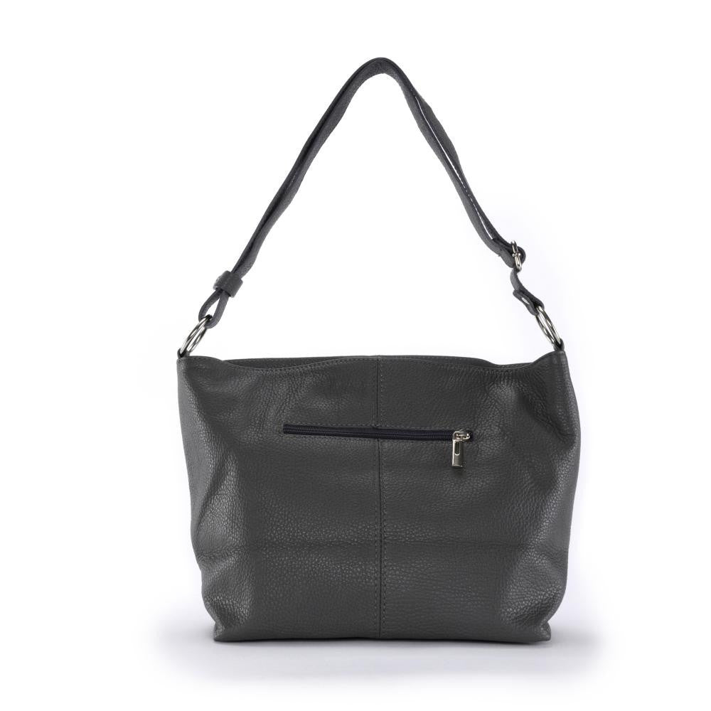 Sac à main en cuir grainé KUTA Gris foncé