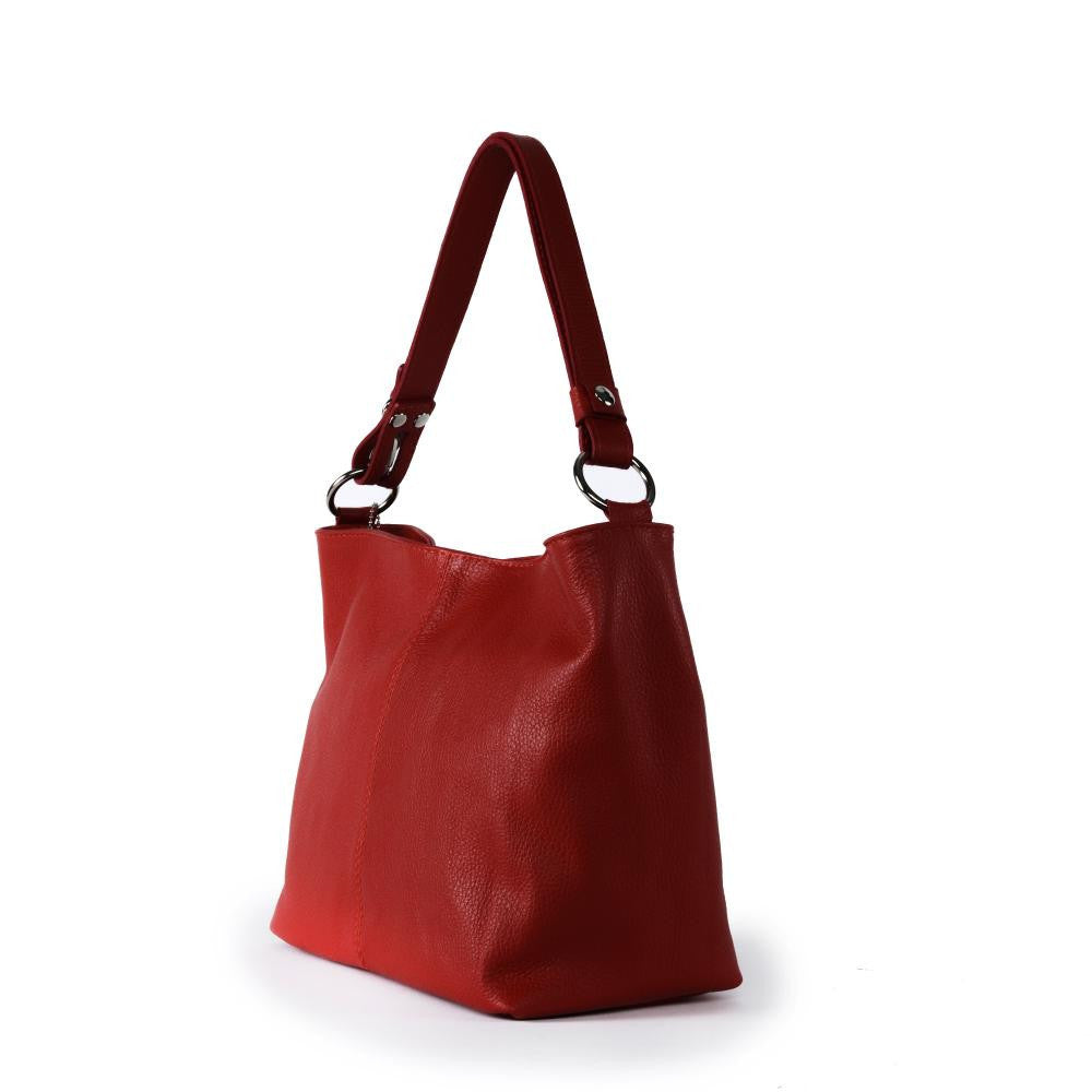 Sac à main en cuir grainé KUTA Rouge garance