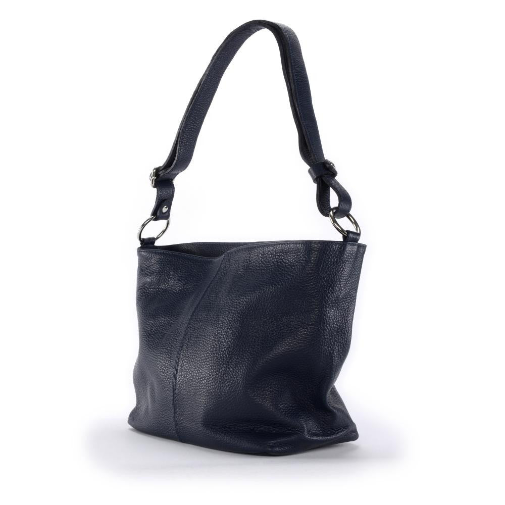 Sac à main en cuir grainé KUTA Bleu marine