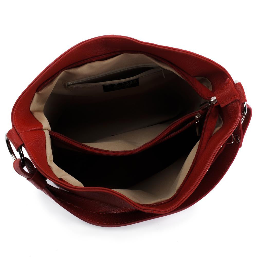 Sac à main en cuir grainé KUTA Rouge garance