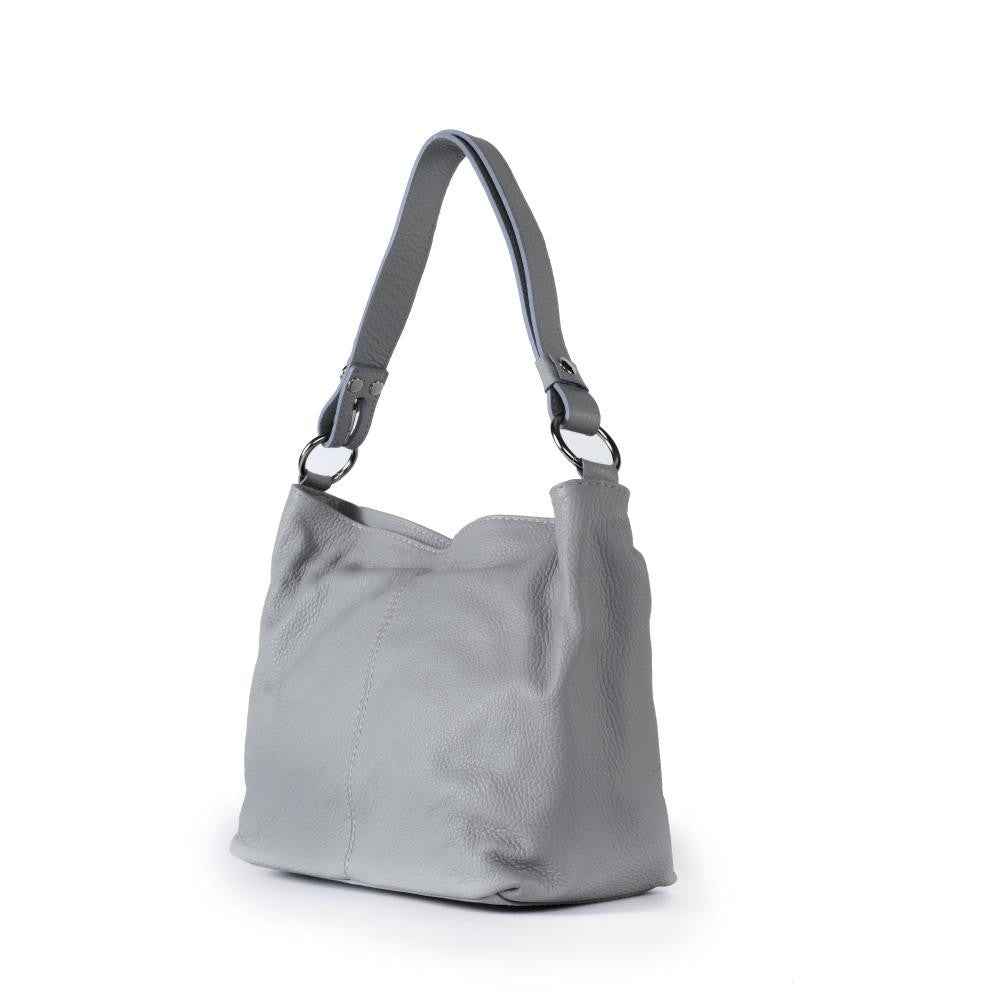 Sac à main en cuir grainé KUTA Gris clair