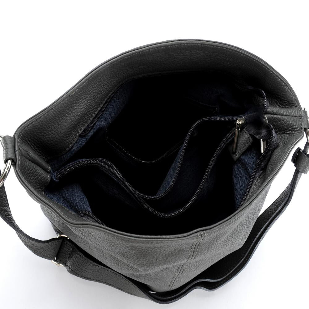 Sac à main en cuir grainé KUTA Gris foncé