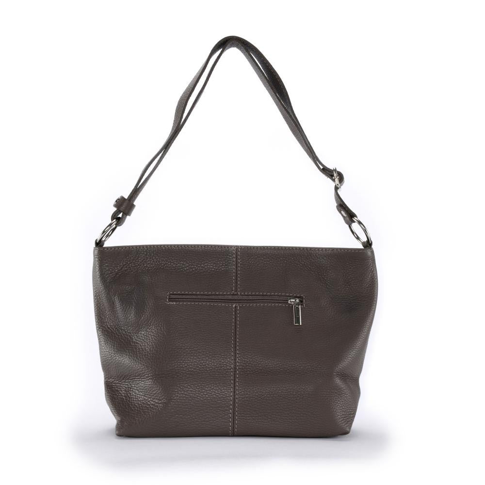 Sac à main en cuir grainé KUTA Taupe foncé