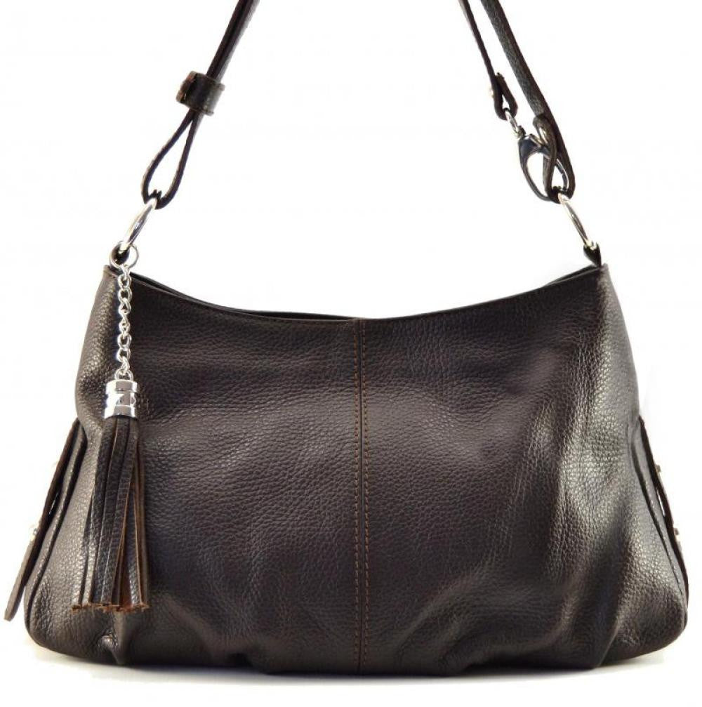 Sac à main en cuir grainé LOBE Chocolat