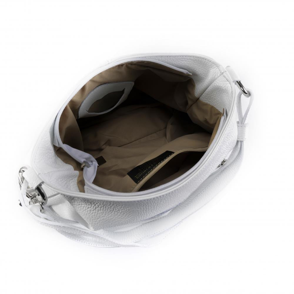 Sac à main en cuir grainé LOBE Blanc