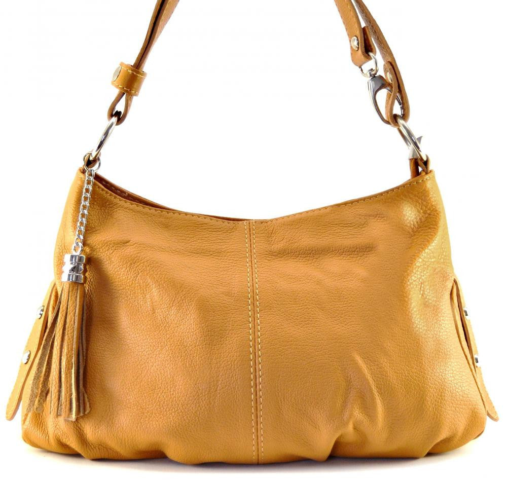 Sac à main en cuir grainé LOBE Cognac