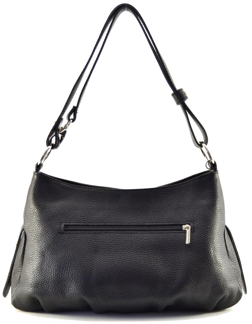 Sac à main en cuir grainé LOBE Noir