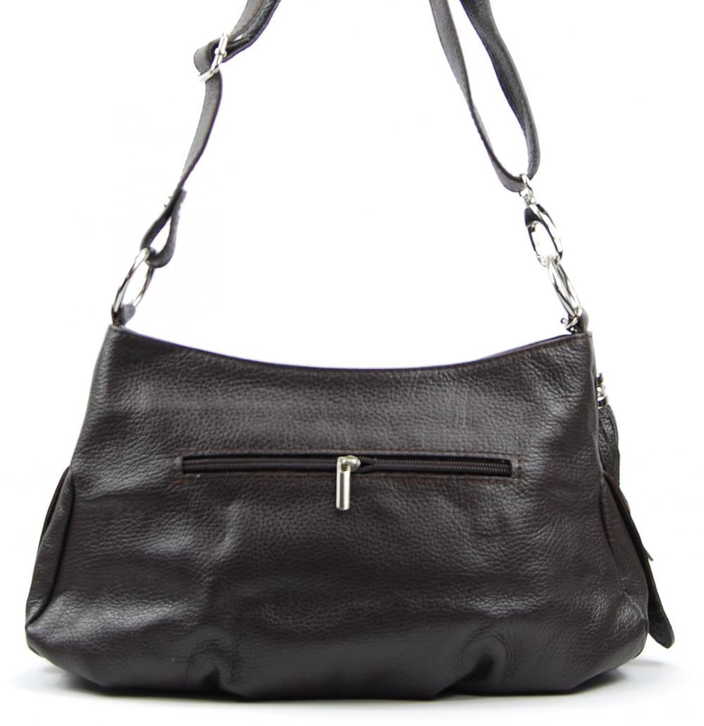 Sac à main en cuir grainé LOBE Chocolat