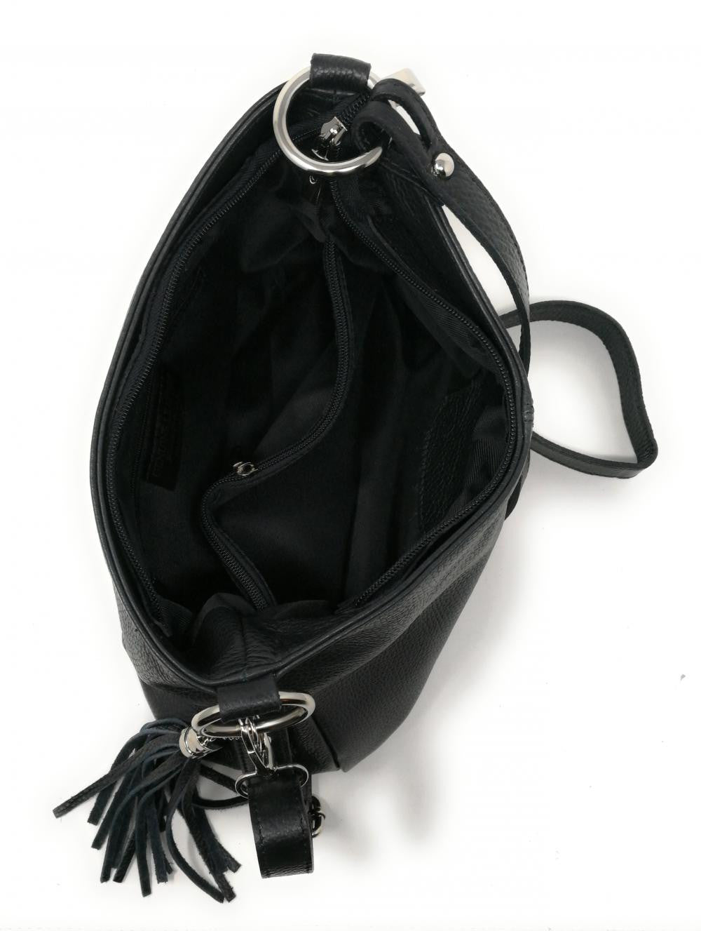 Sac à main en cuir grainé LOBE Noir