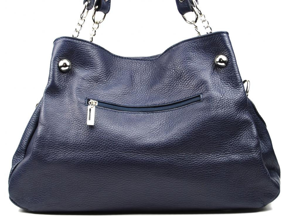 Sac à main en cuir grainé MADISON Bleu
