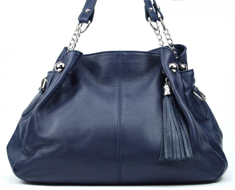 Sac à main en cuir grainé MADISON Bleu