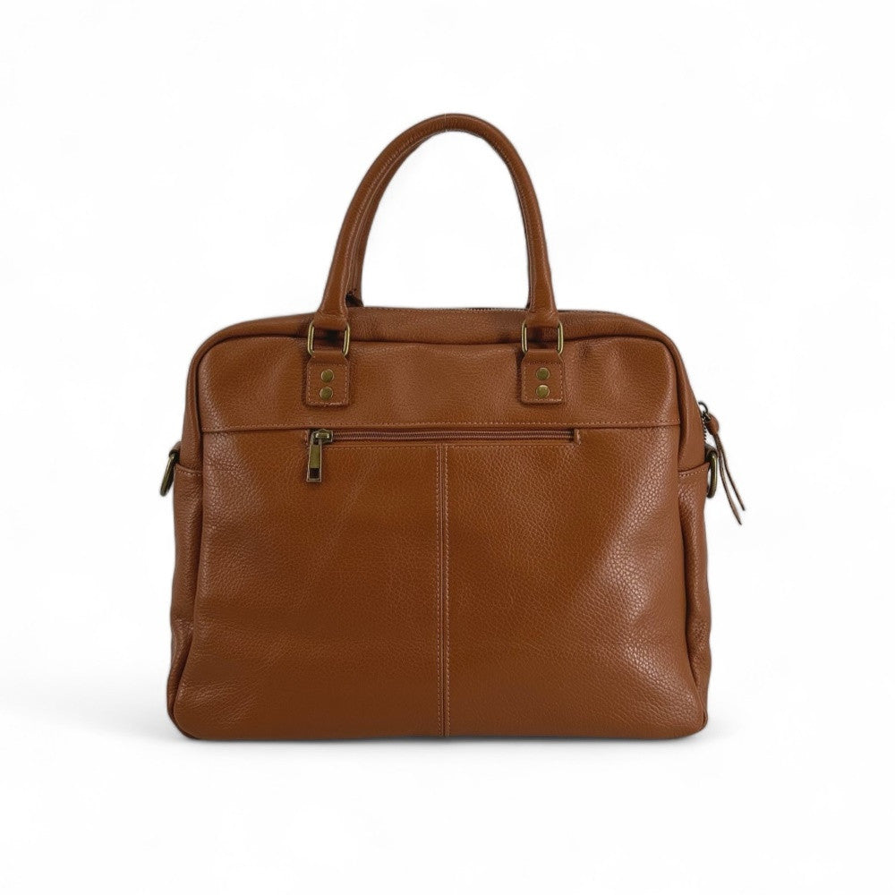 Sac à main en cuir grainé MOSCOU Cognac