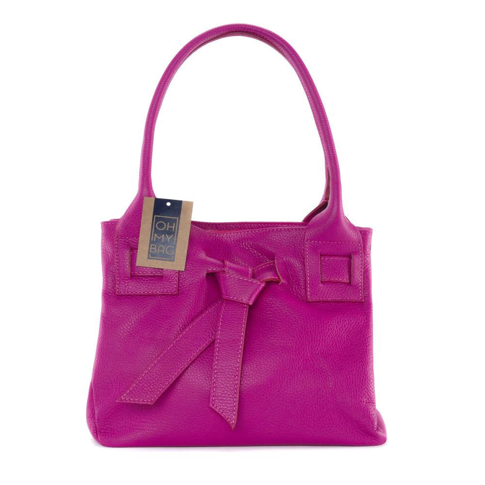 Sac à main en cuir grainé NOODY Rose fuchsia