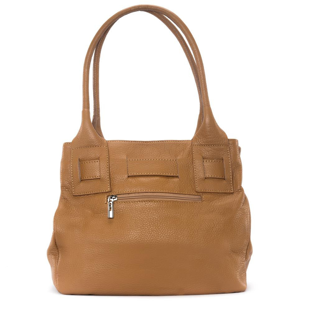 Sac à main en cuir grainé NOODY Cognac