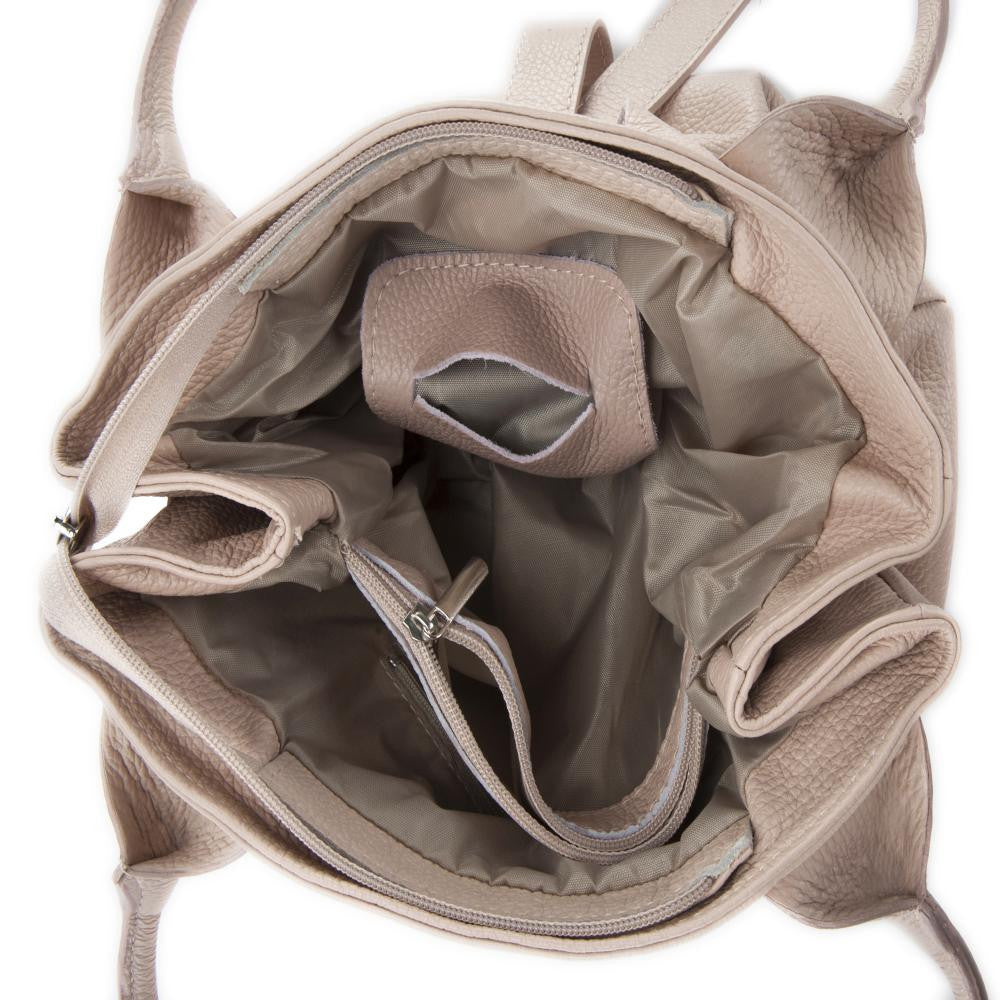 Sac à main en cuir grainé NOODY Rose nude