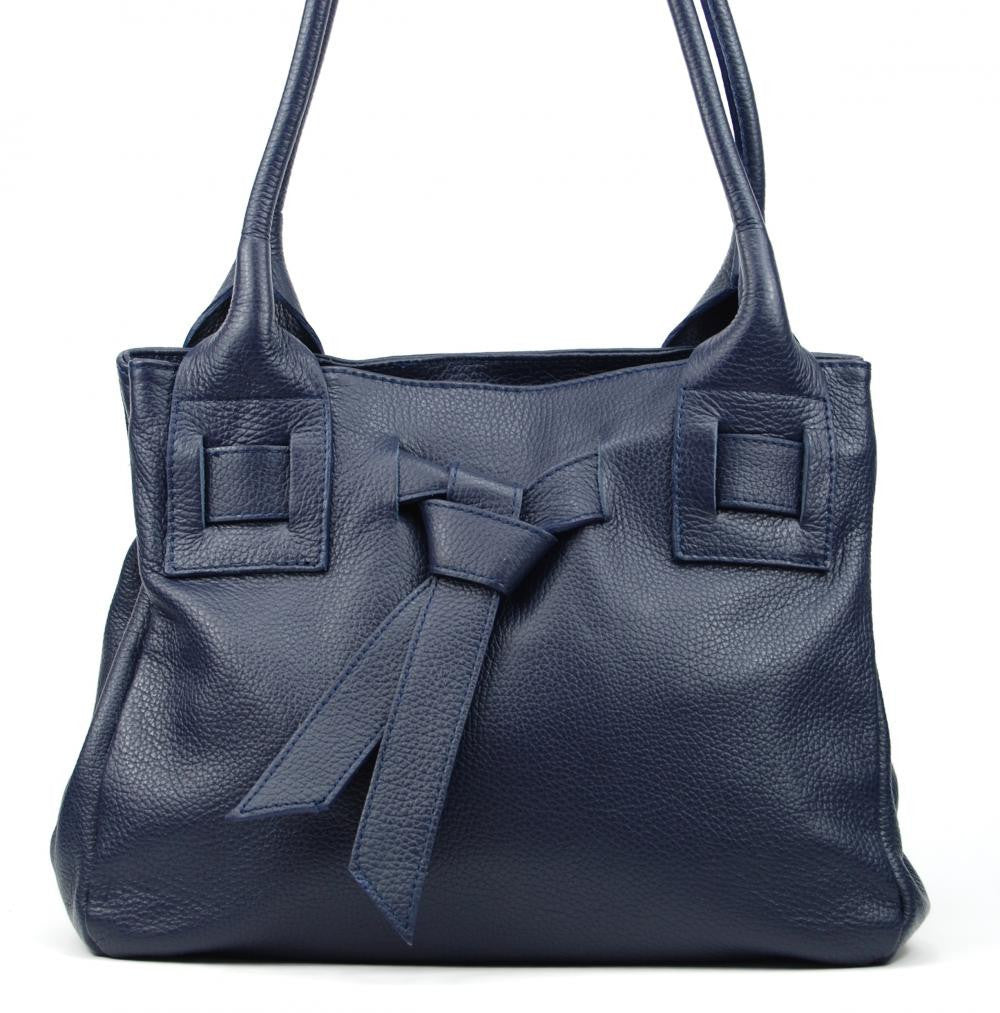 Sac à main en cuir grainé NOODY Bleu marine
