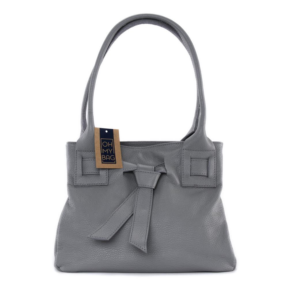Sac à main en cuir grainé NOODY Gris clair