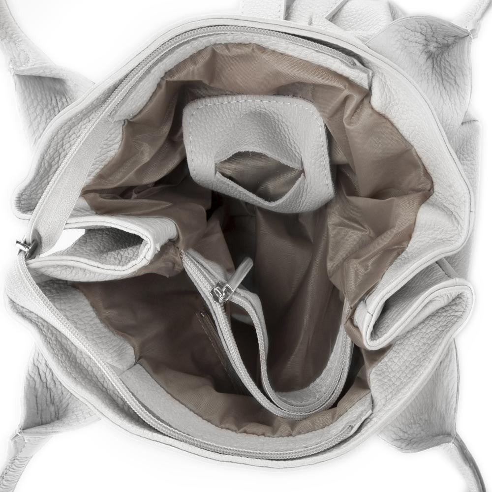 Sac à main en cuir grainé NOODY Blanc
