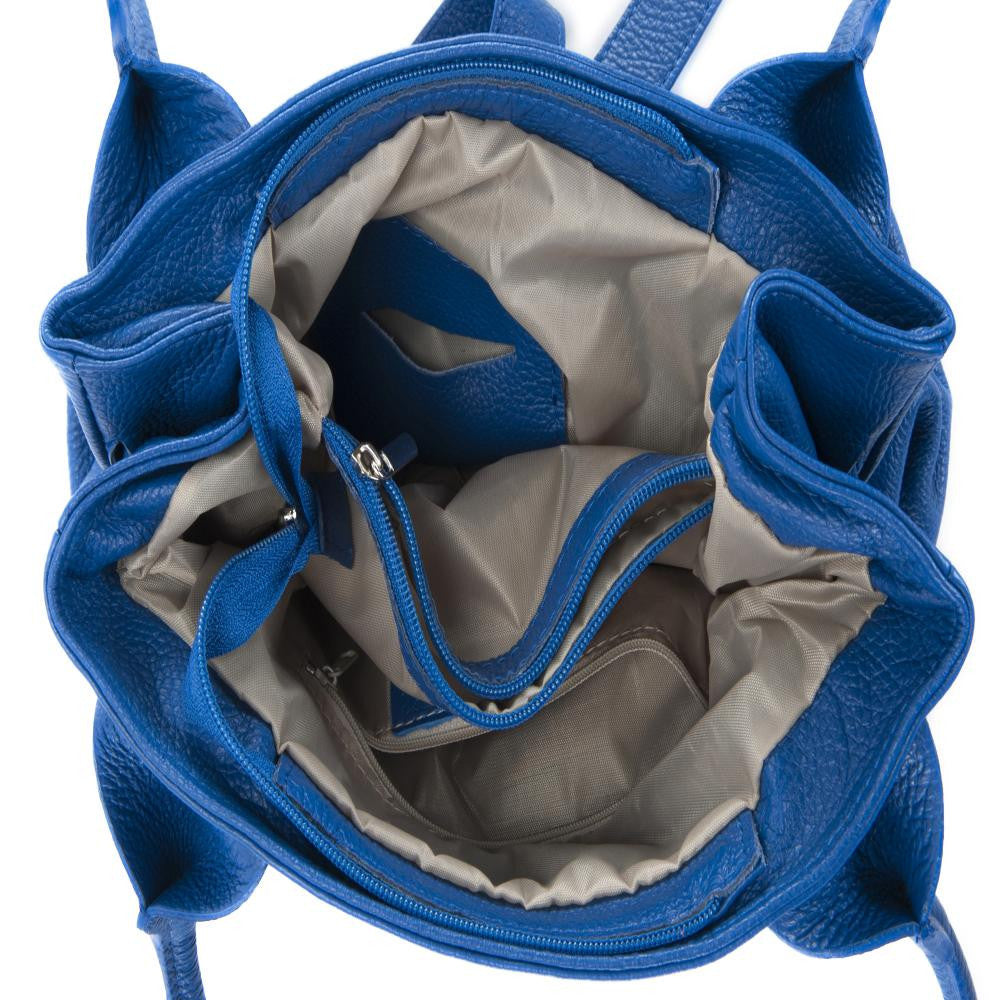 Sac à main en cuir grainé NOODY Bleu roi