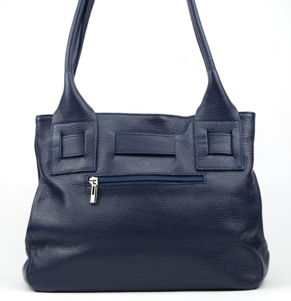 Sac à main en cuir grainé NOODY Bleu marine