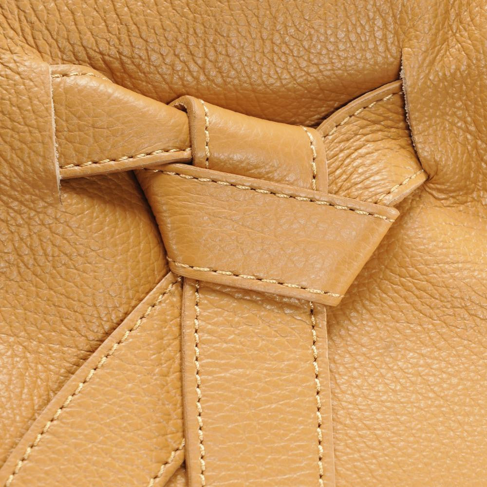 Sac à main en cuir grainé NOODY Cognac